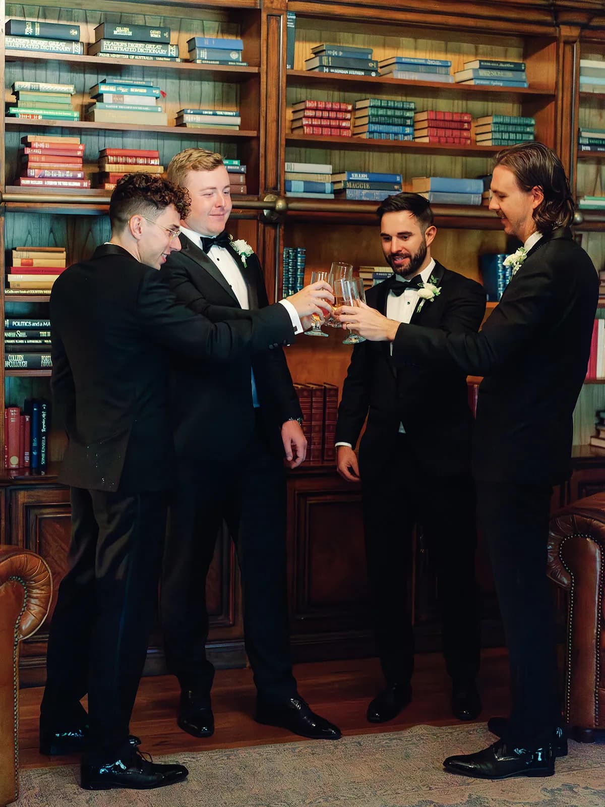 Groomsman drinking whisky