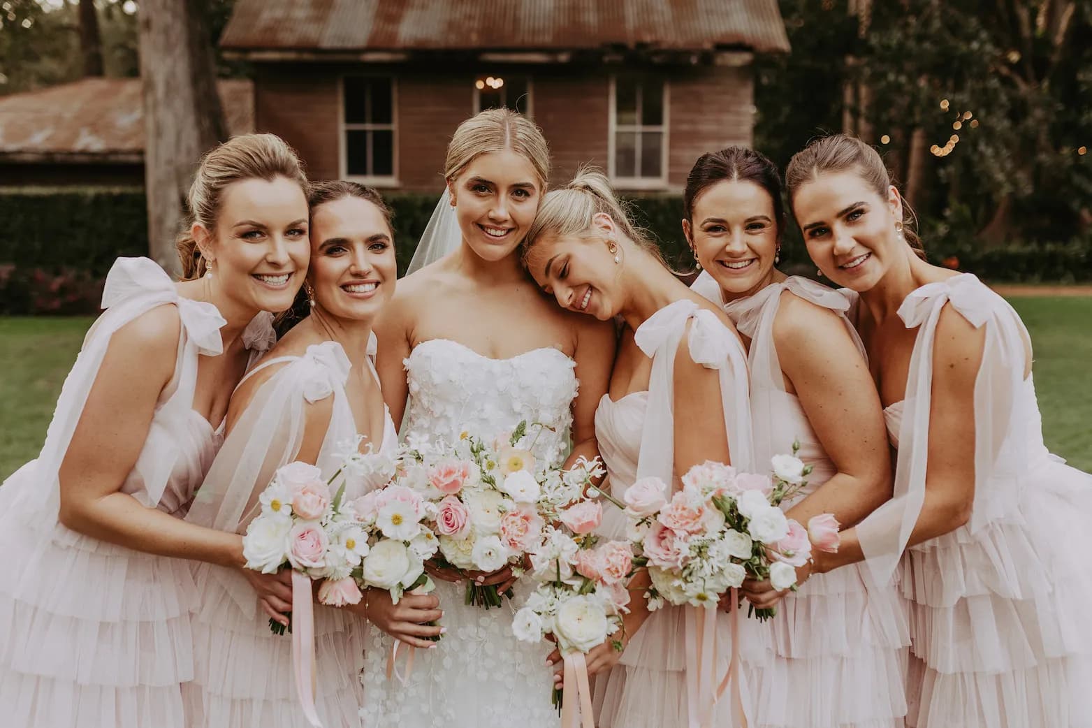 Bride and bridesmaids