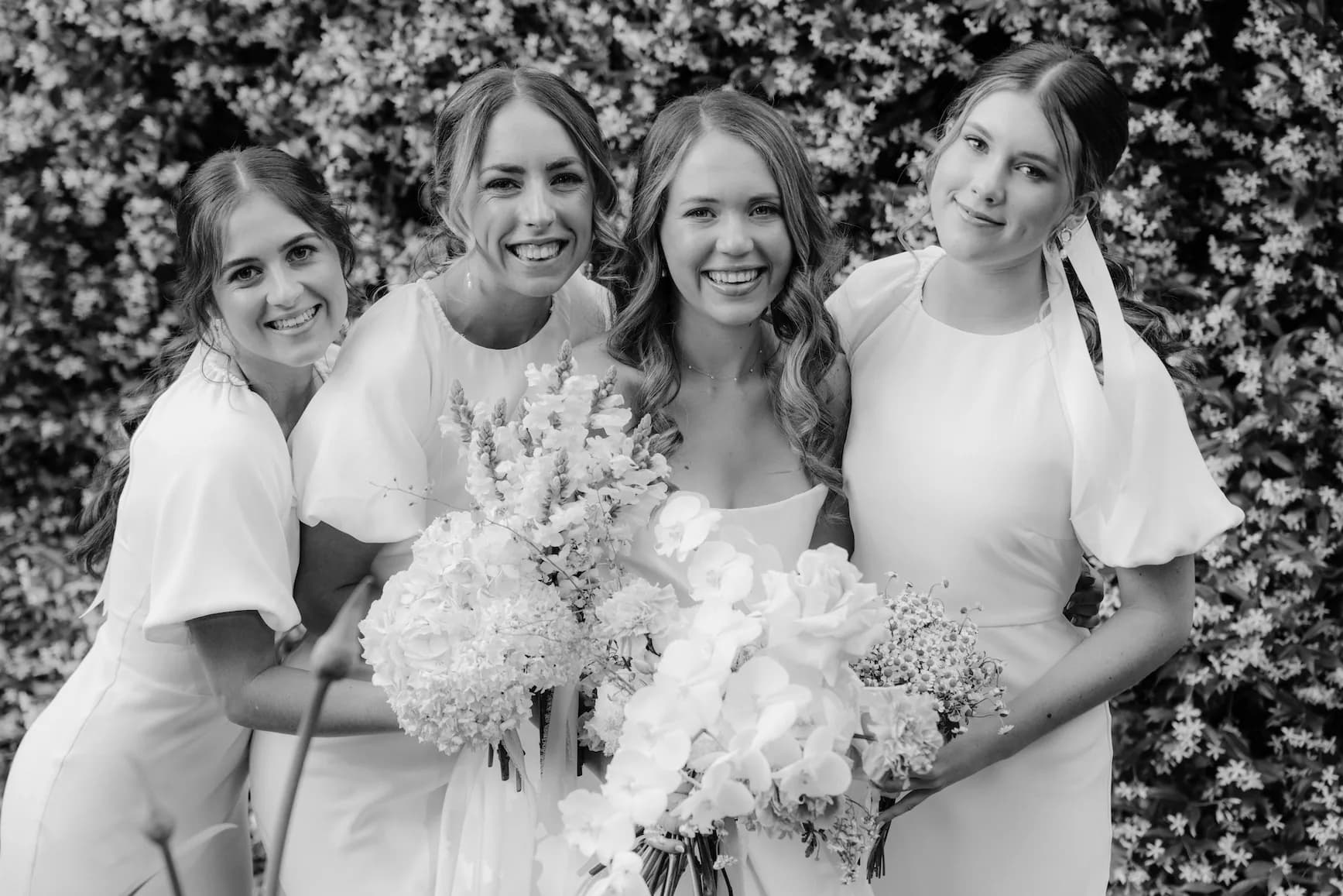 Bride and bridesmaids