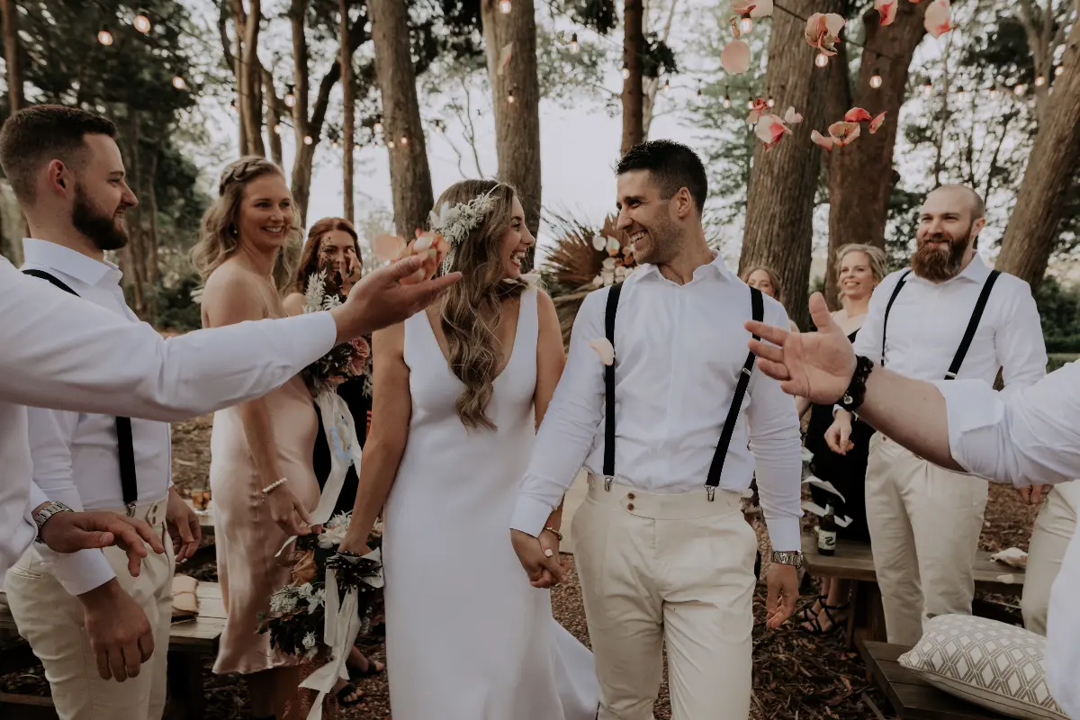 Couple marry in The Woods