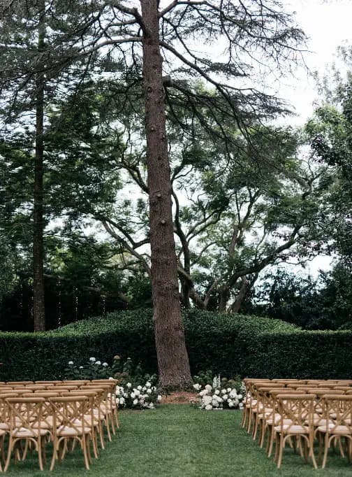 Empty ceremony at The Cedar Lawn