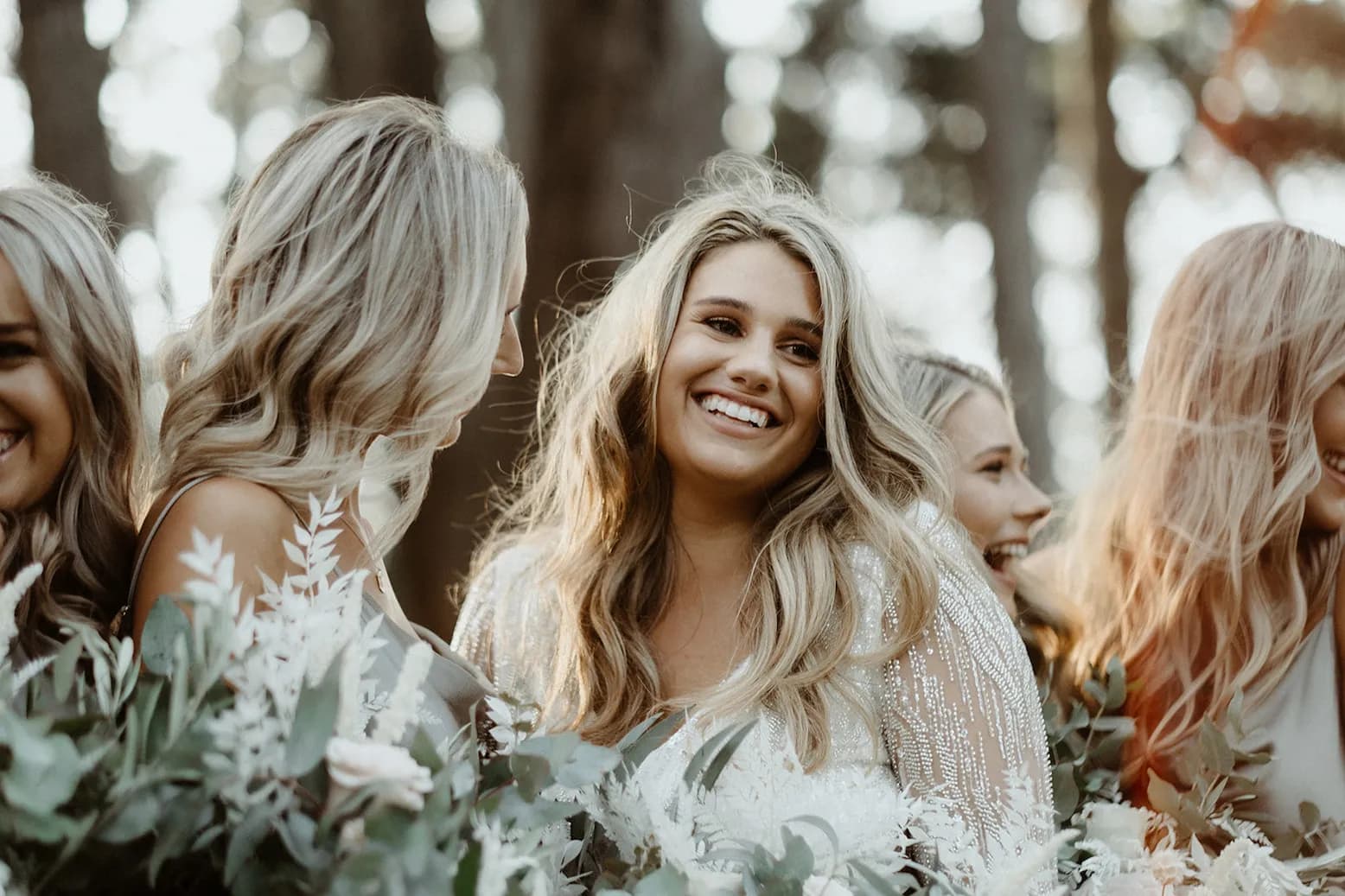 Bride with bridesmaids