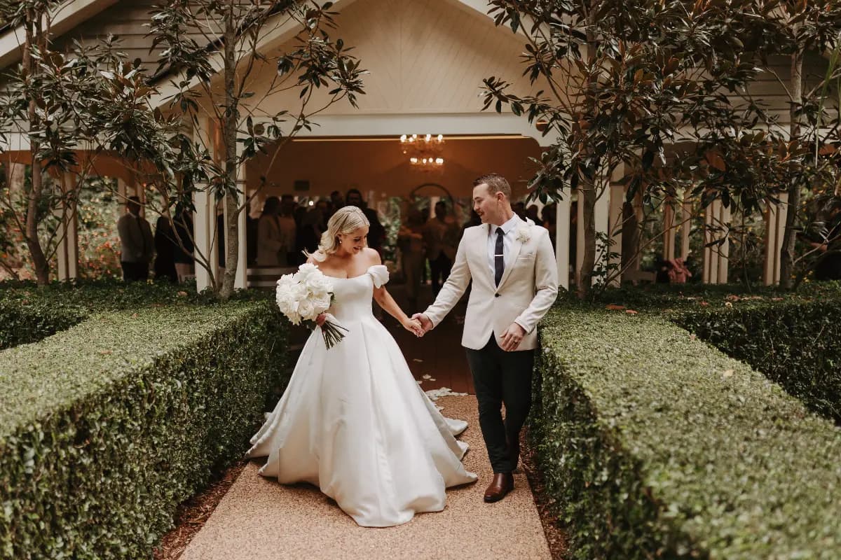 Bride and groom leave The Pavilion