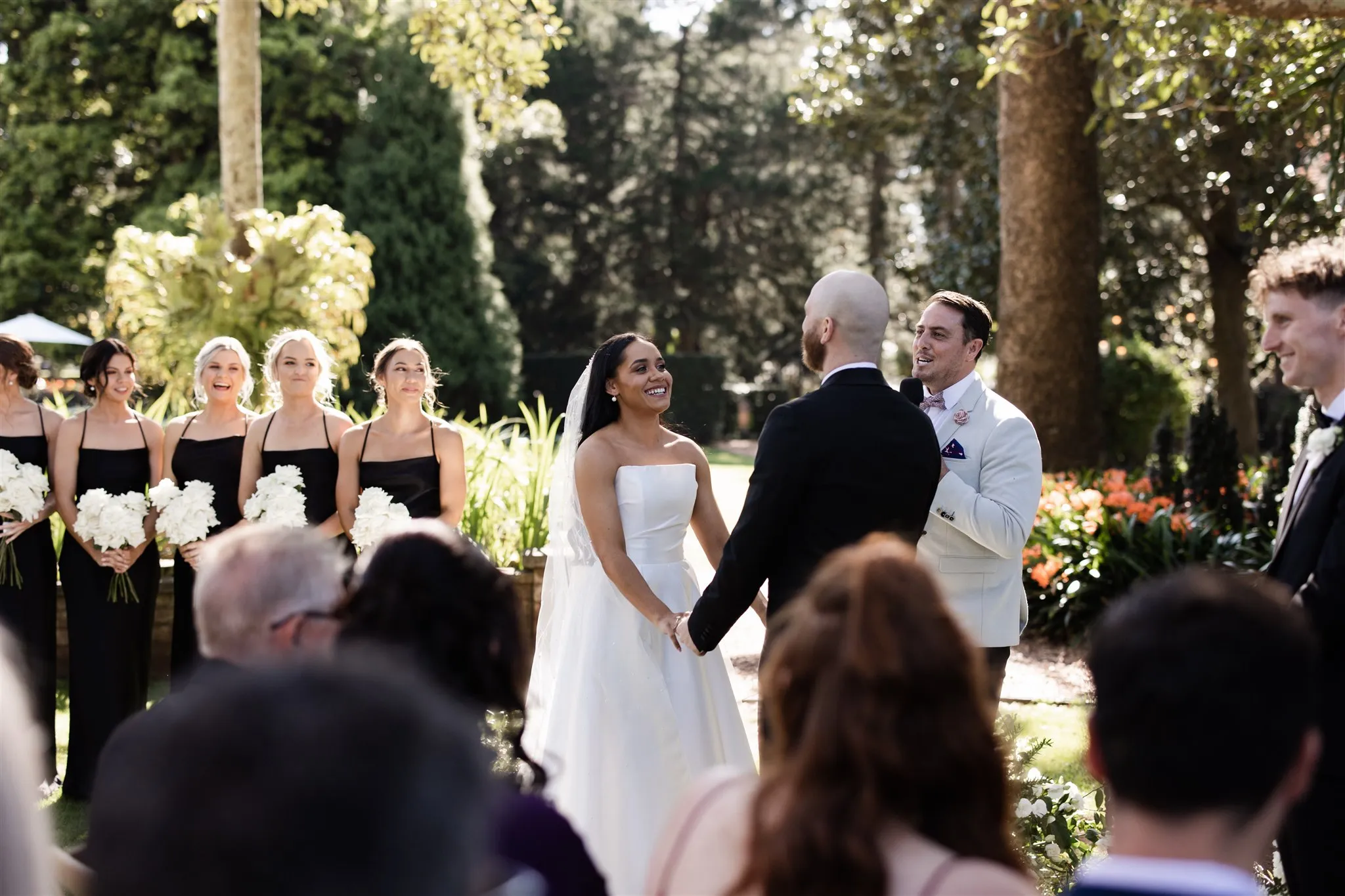 Bride and groom exchanging vows