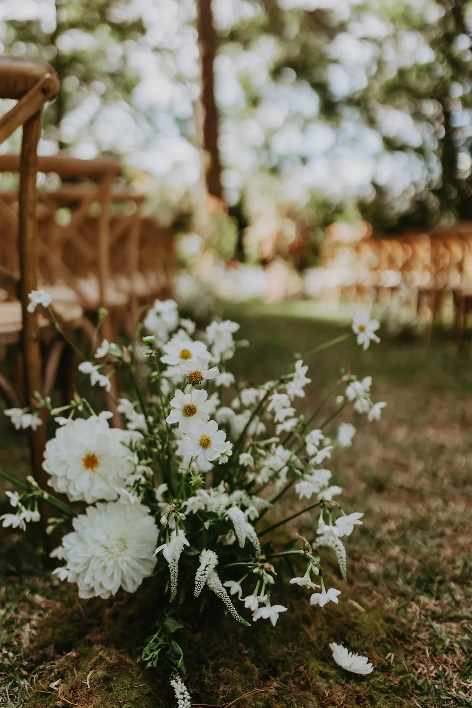 Flowers at wedding ceremony