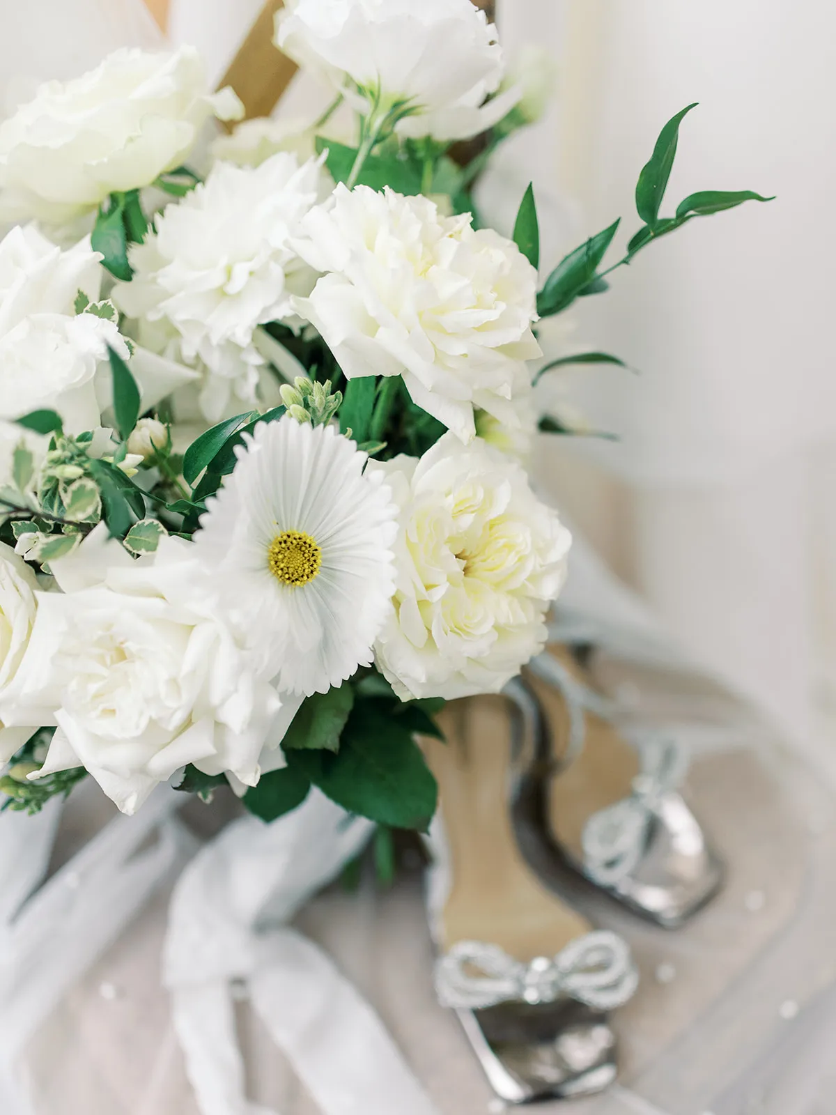 Flowers and wedding shoes