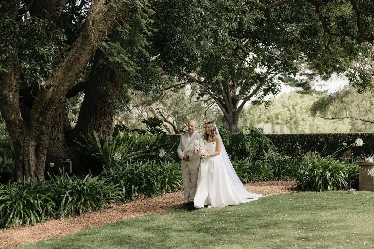 Bride walking down the aisle