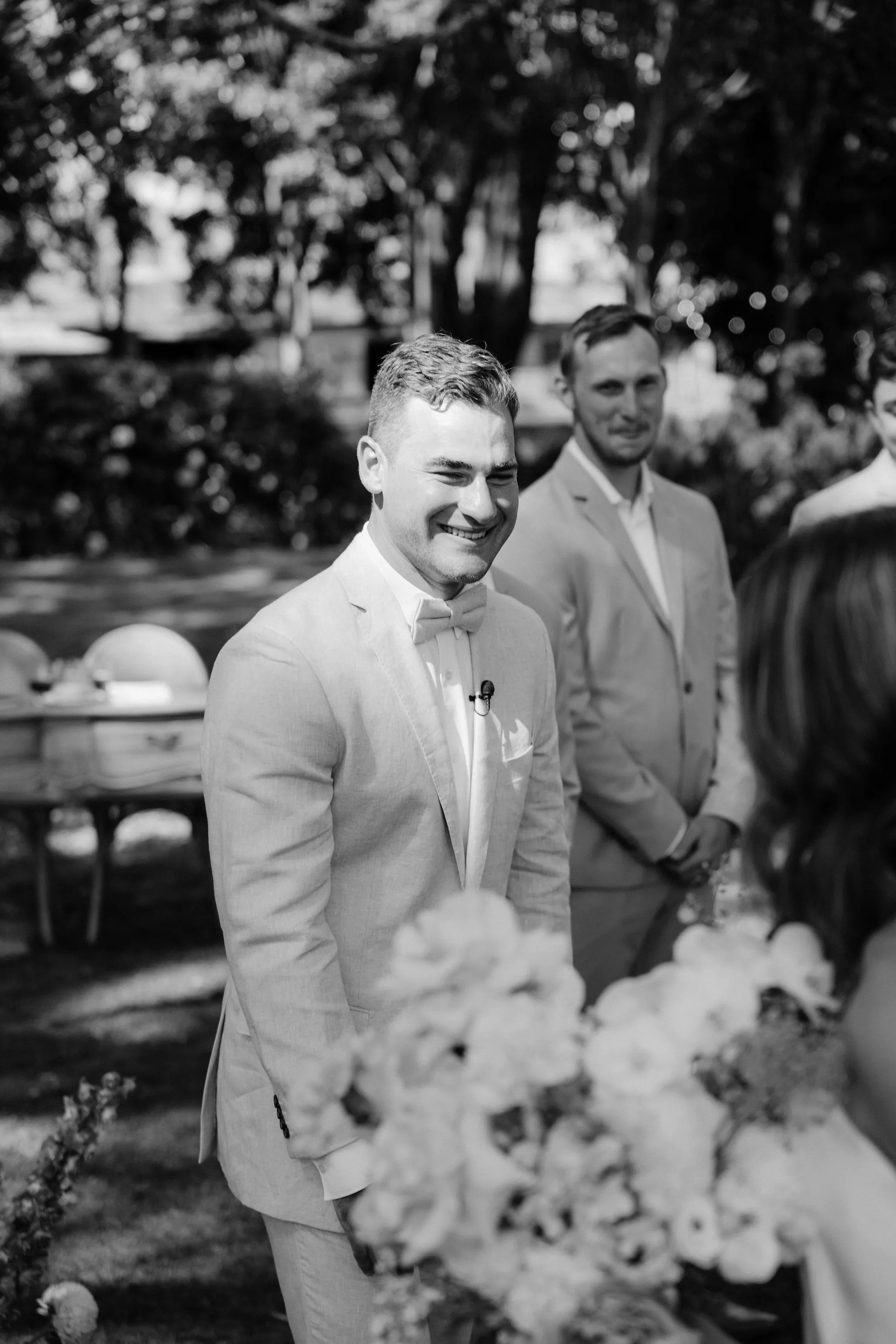 Groom waiting at aisle