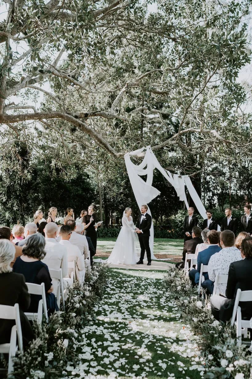 Bride and groom exchanging vows