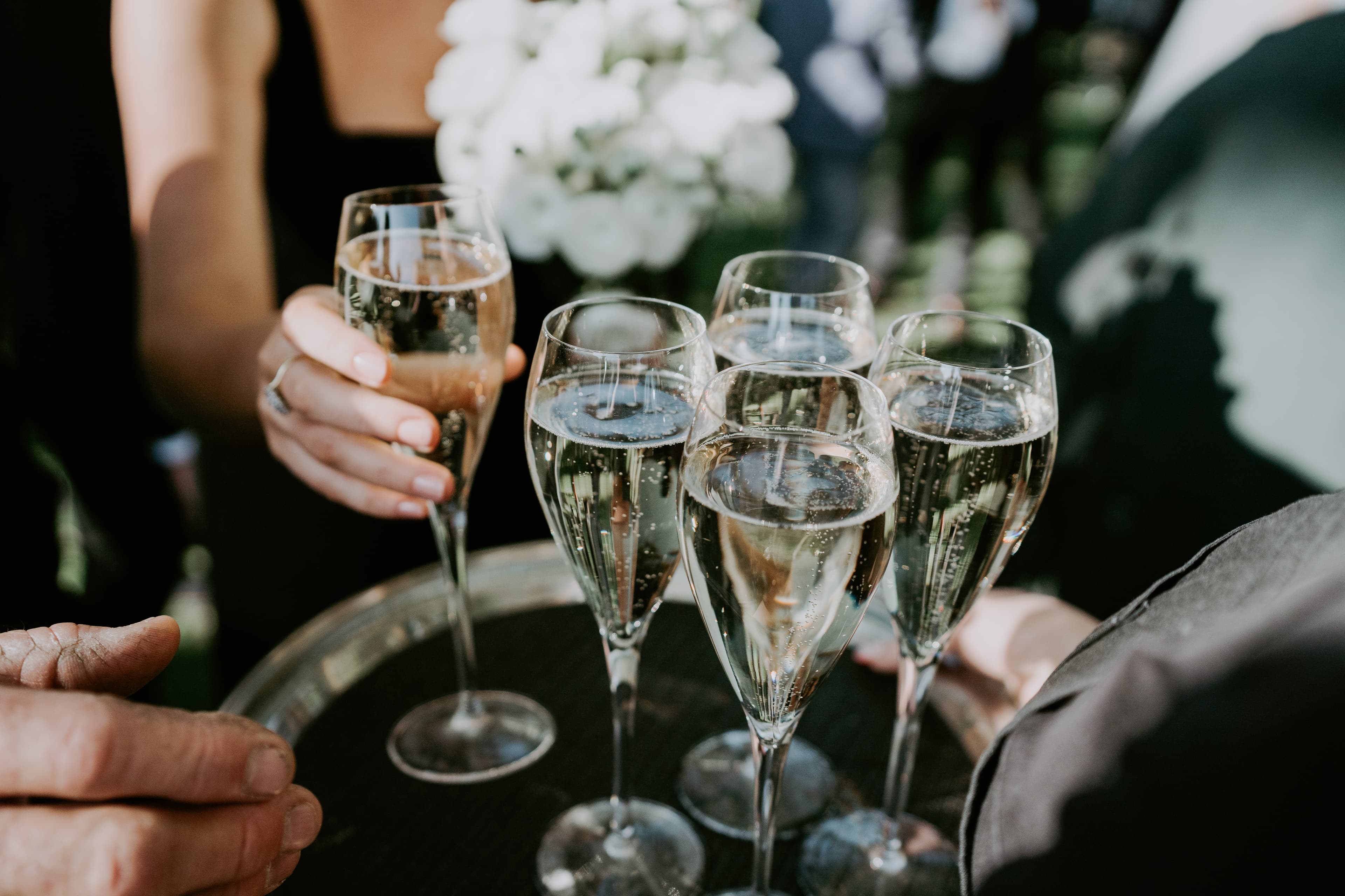 Champagne on a tray