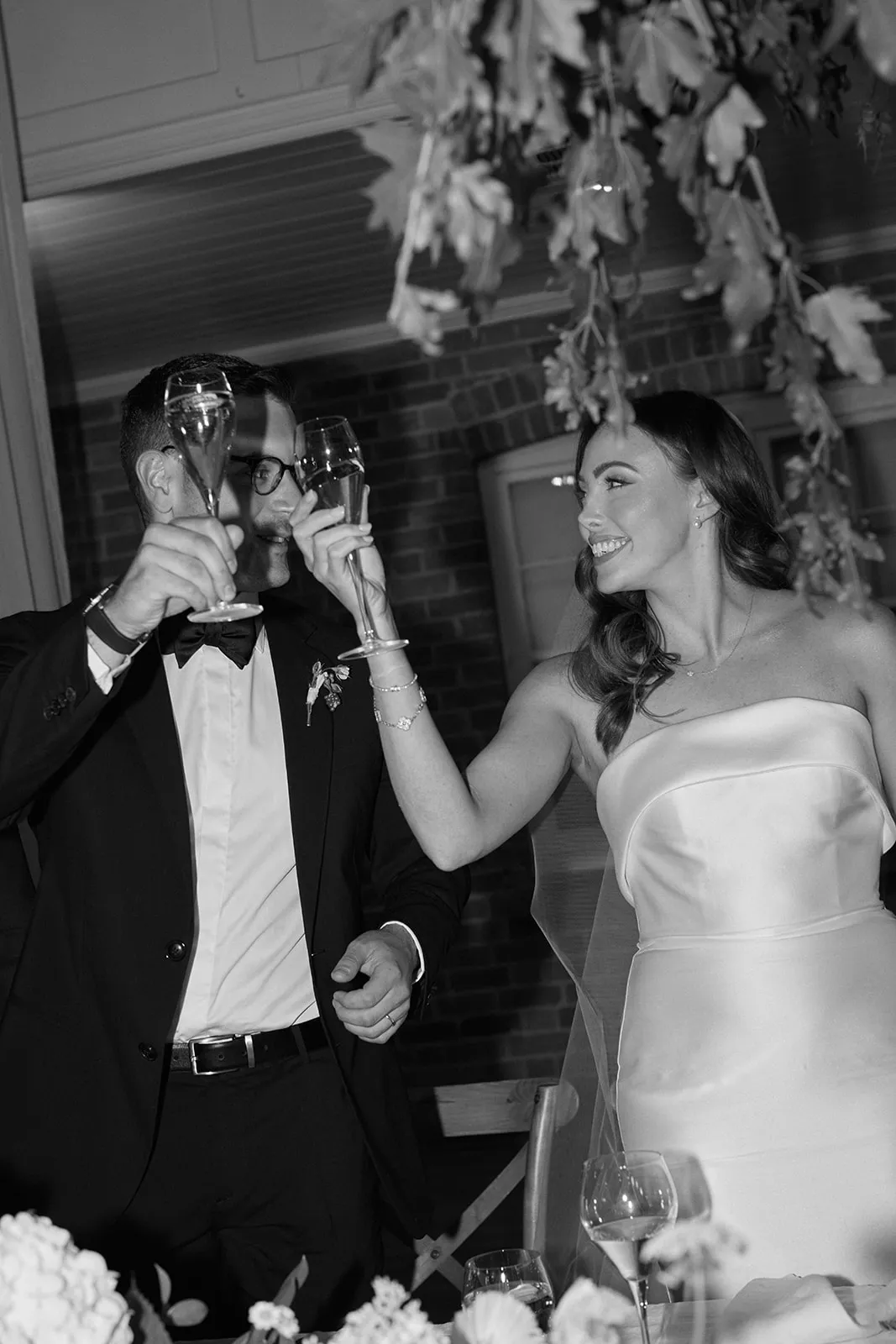 Bride and groom tasting